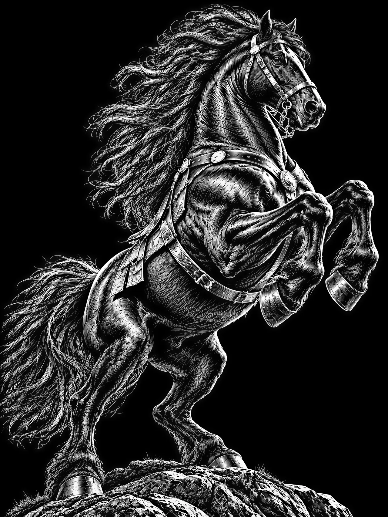 Vectorafbeelding in scratchboard-stijl