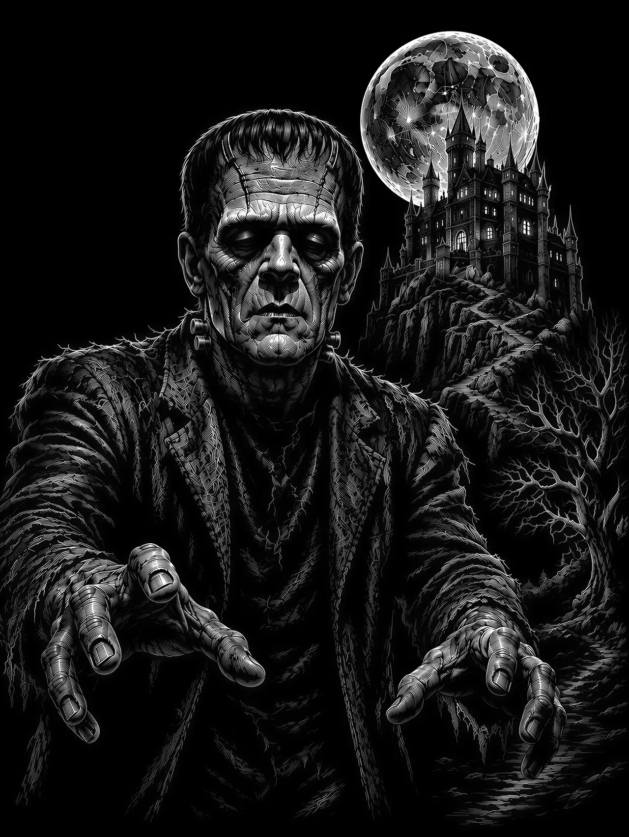 Grafika wektorowa w stylu scratchboard