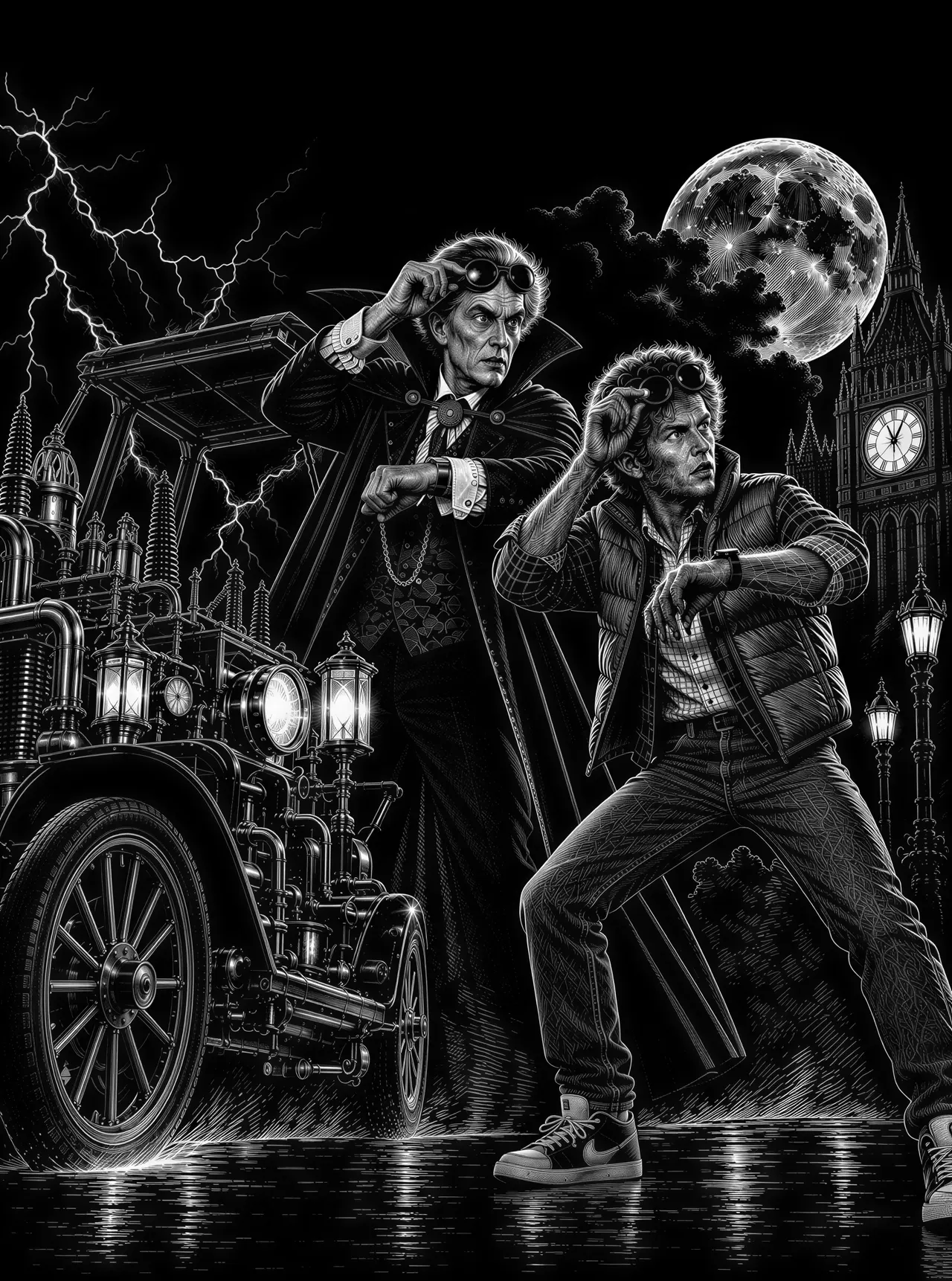 Graphique vectoriel de style scratchboard