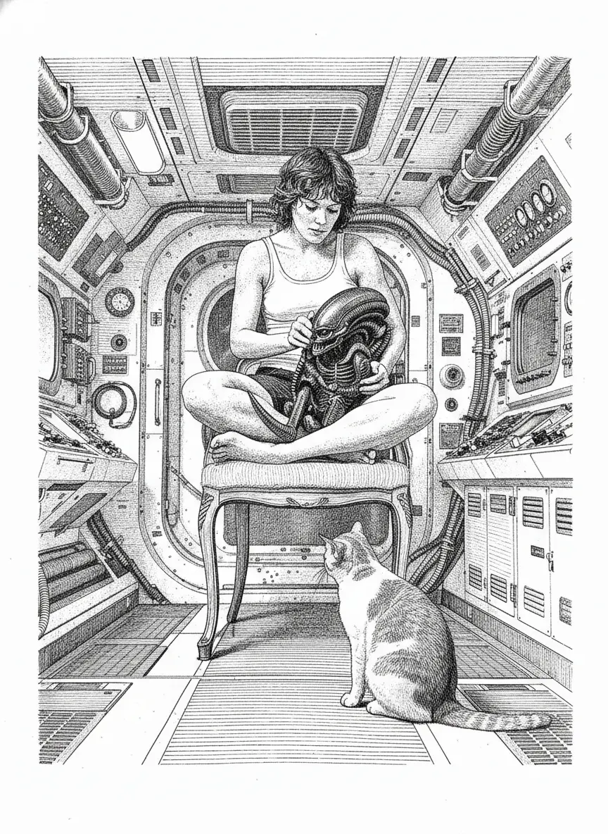 Deep Engraving Obraz rastrowy