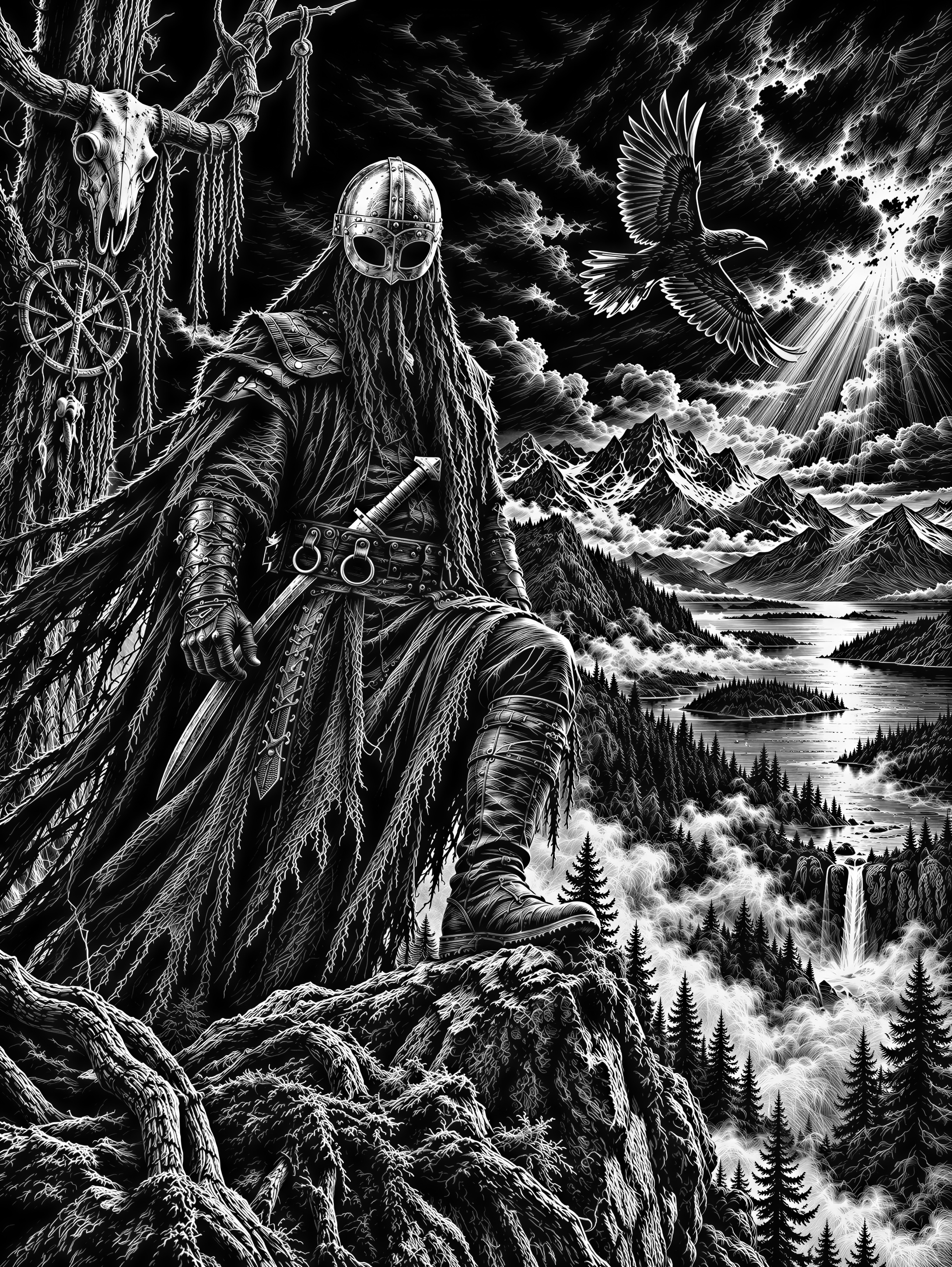 Viking Warrior Sword Mountain Fjord Eagle - Téléchargement PNG gratuit ...