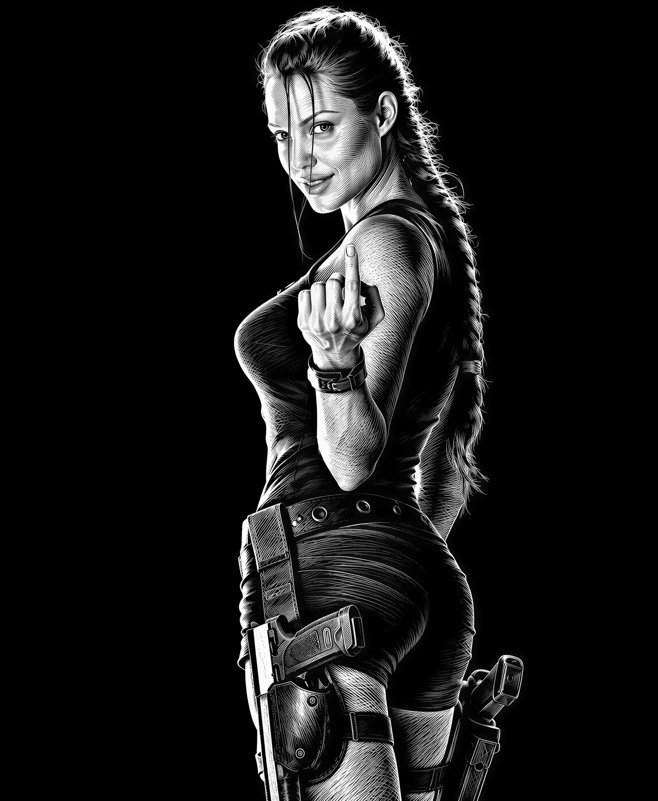 Graphique vectoriel de style scratchboard