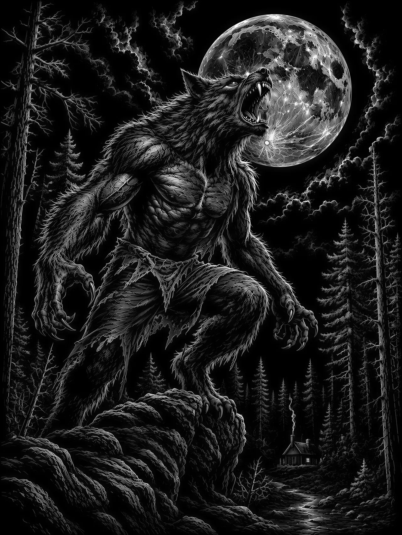 Graphique vectoriel de style scratchboard