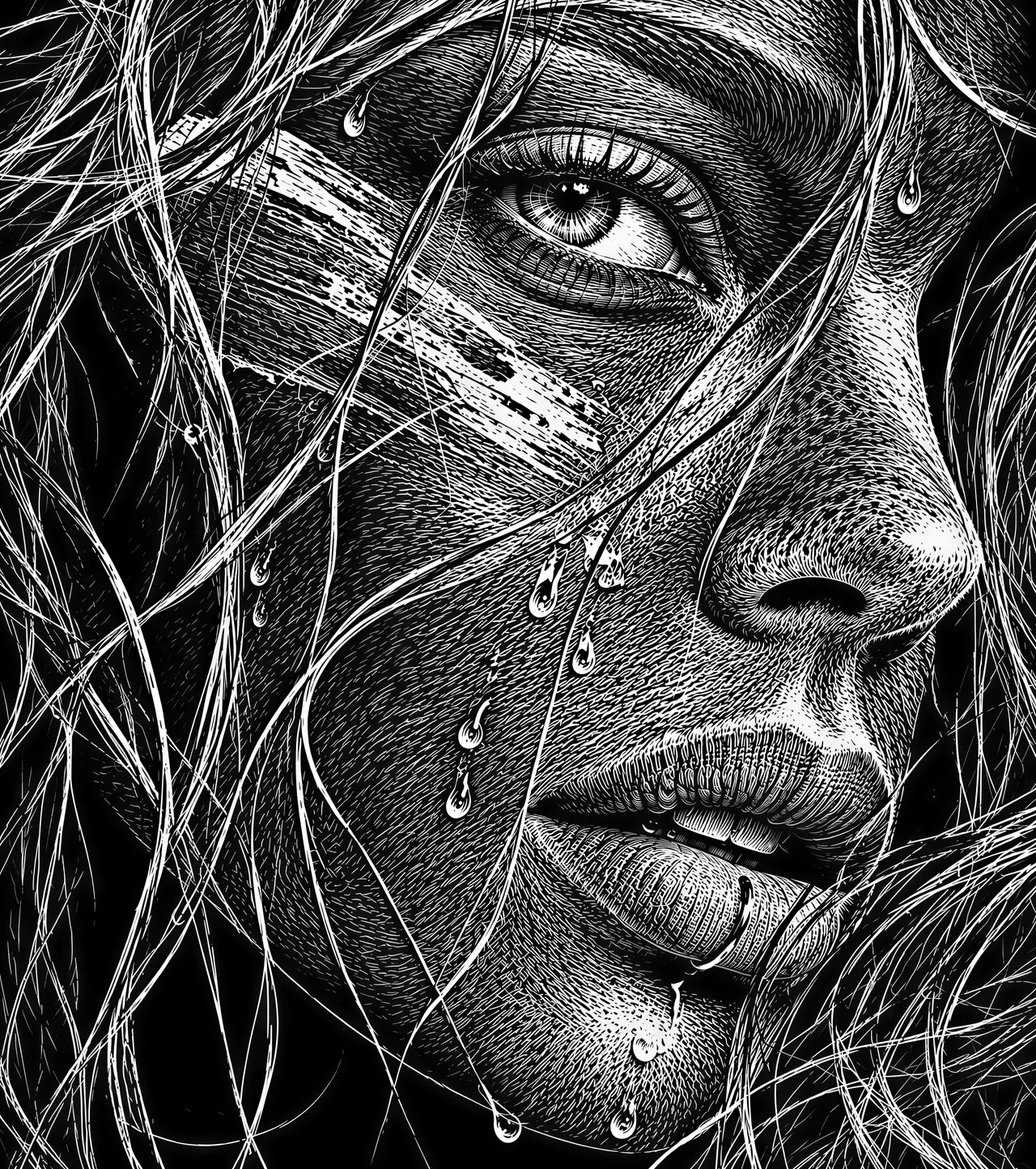 Graphique vectoriel de style scratchboard