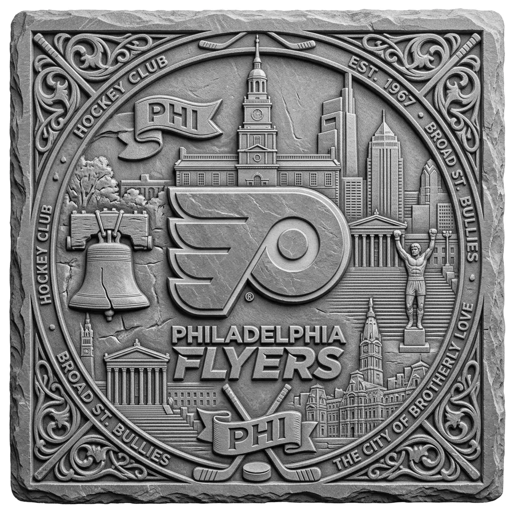 make a very unique 3.5 x 3.5 square slate coaster that is realistic with famous pictures from around the city for Philadelphia FLYERS Hockey and the city make it realistic