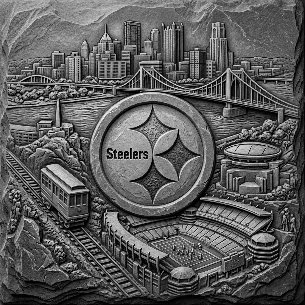 make a very unique 3.5 x 3.5 square slate coaster that is realistic with famous pictures from around the city for Pittsburgh Steelers,