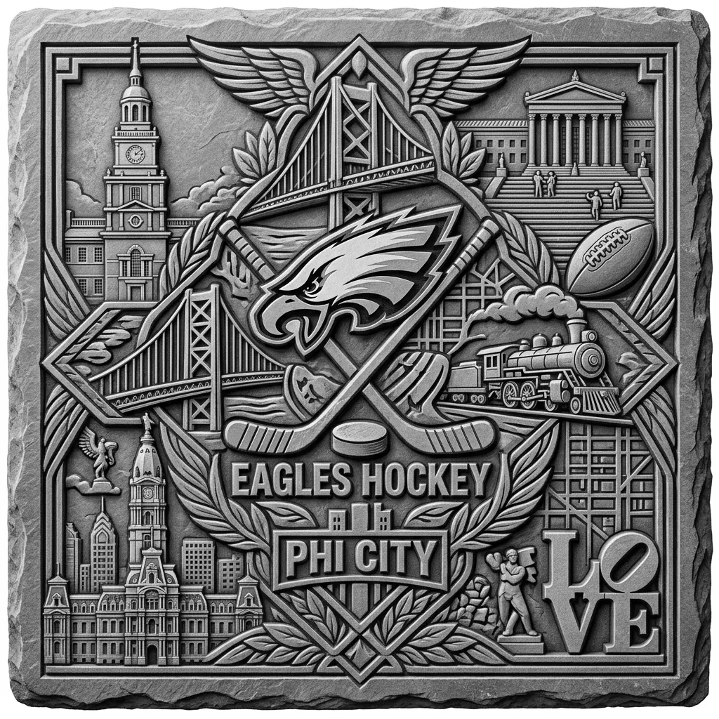 make a very unique 3.5 x 3.5 square slate coaster that is realistic with famous pictures from around the city for Philadelphia Eagles Hockey and the city