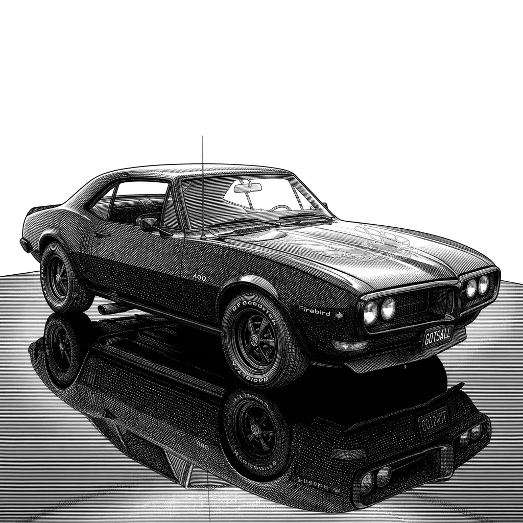 keep it in color just make all the chrome black and add a ghost firebird eblem on the hood and front lic plate  should read GOTSALL  IN SILVER