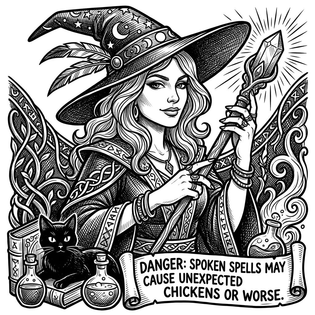 make beautiful witch with funny sentence