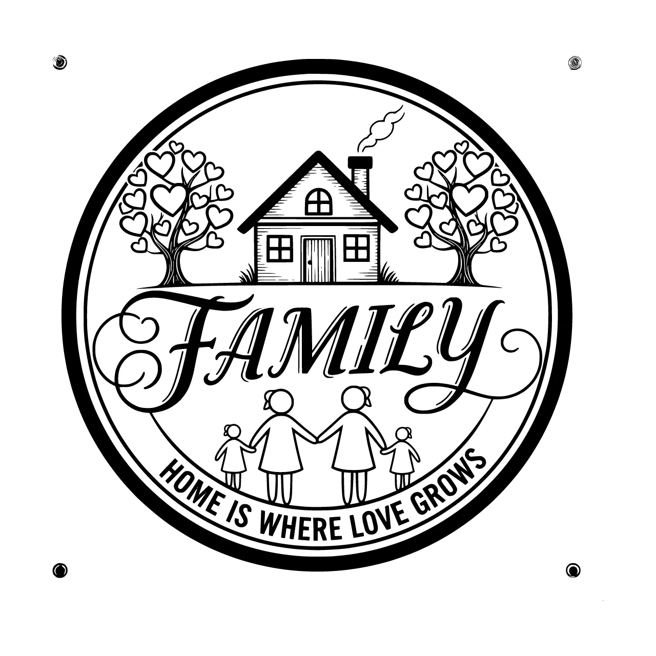 i whant to laser engrave the word Family on a piece of plexi glass. make me a design that makes you feel family home loving
