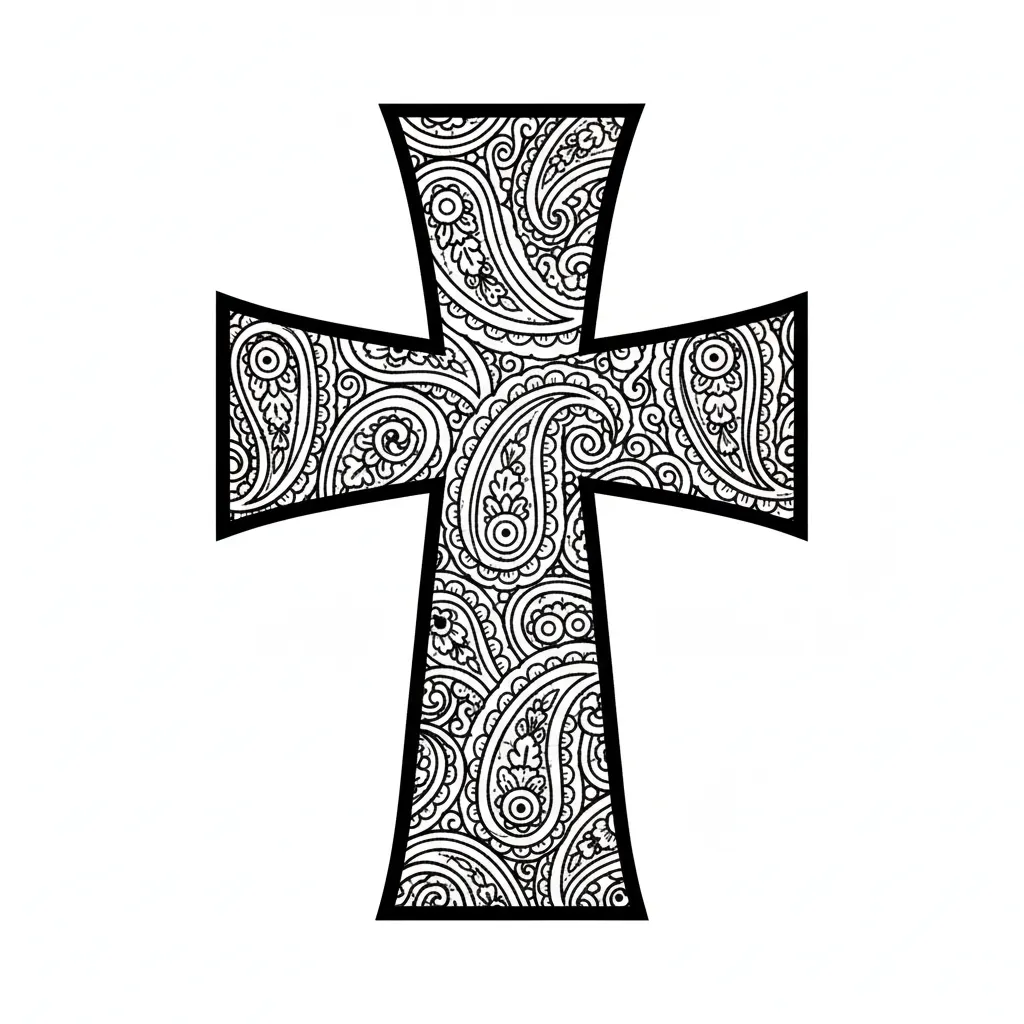 cross with paisley pattern