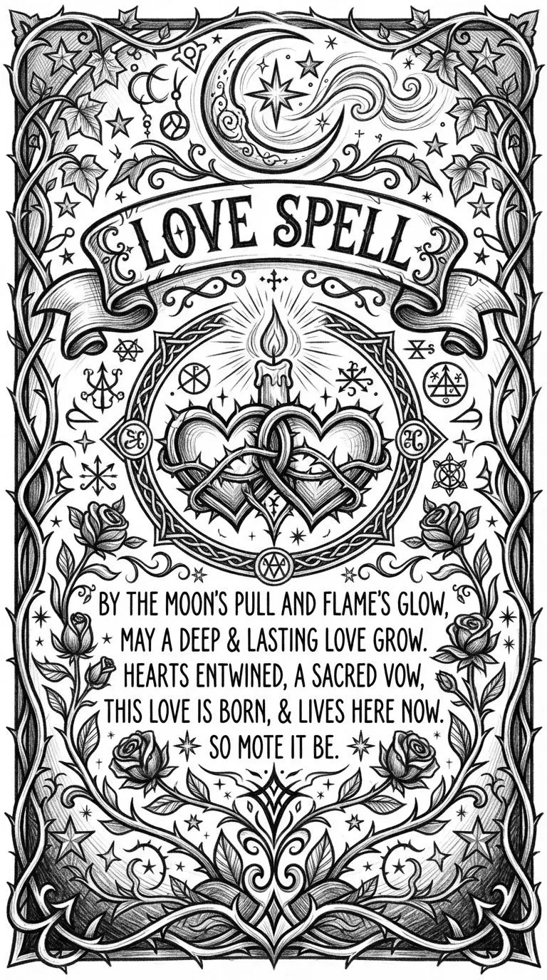love spell to go on a candle glass