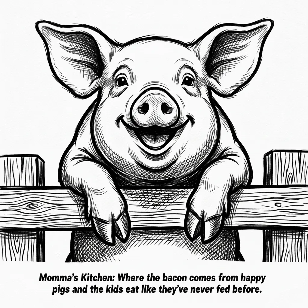 Add "​Momma’s Kitchen: Where the bacon comes from happy pigs and the kids eat like they’ve never been fed before."