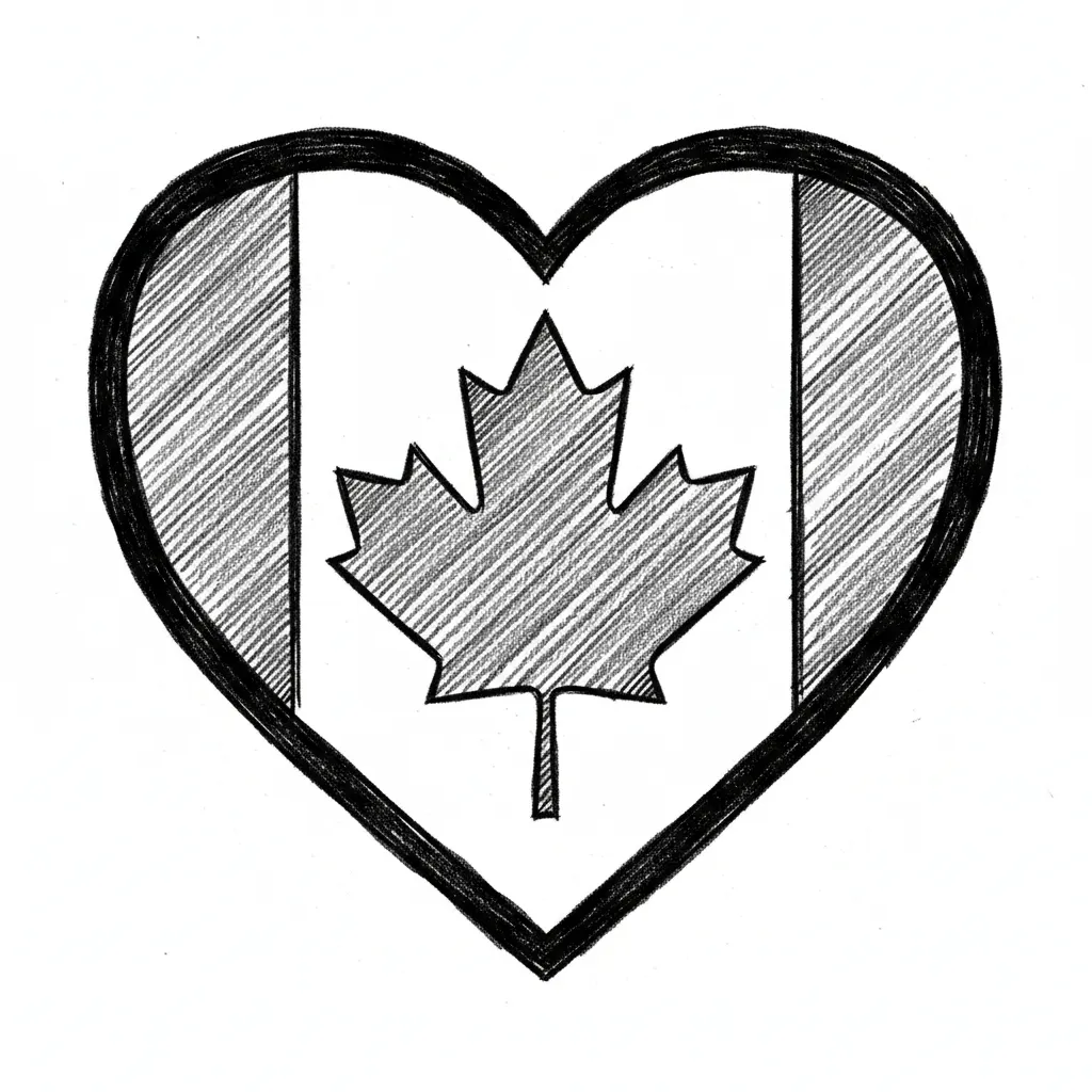 Canada flag in a heart