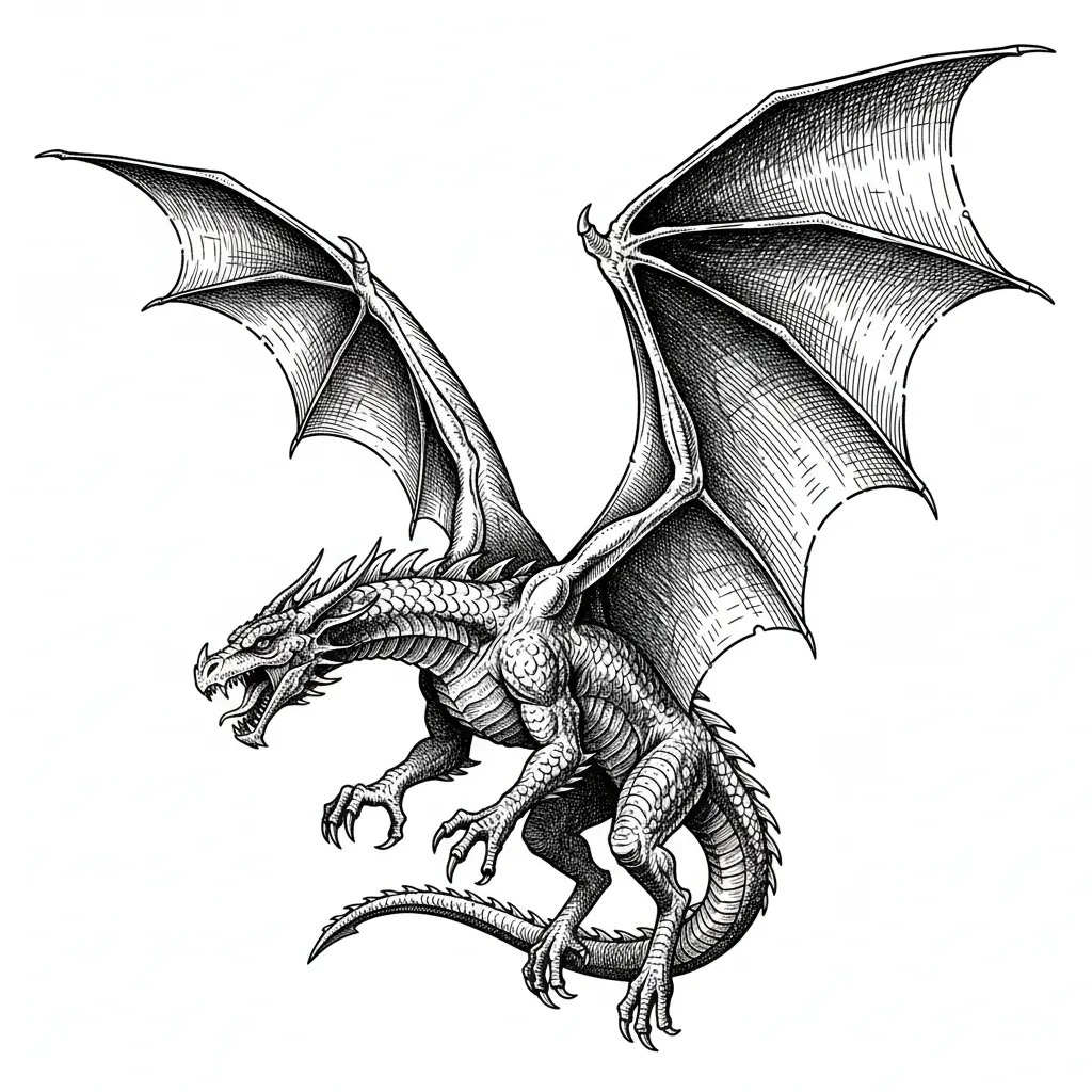 3d dragon flying in