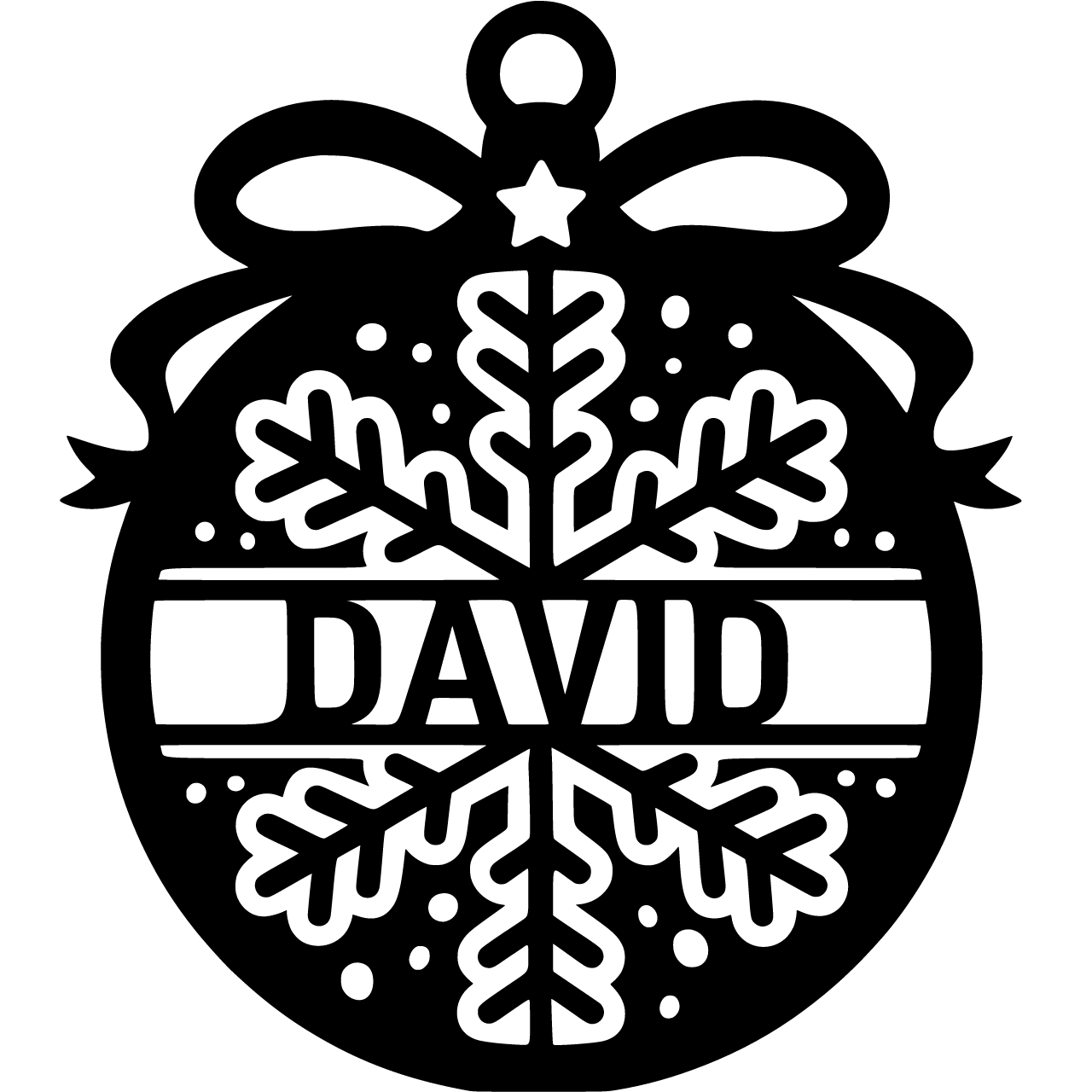 Change Custom Text to DAVID. All letters are uppercase, attached at the top and bottom.