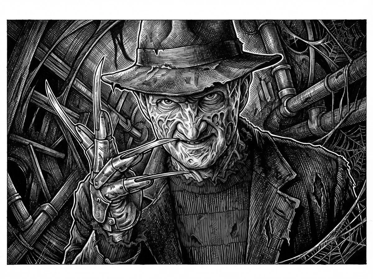Make an image of Freddy Kruger with ultra fine detail