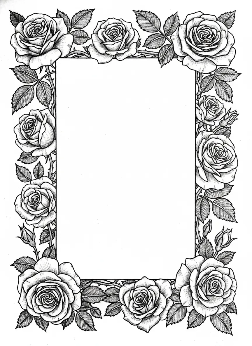 create photo frame from roses