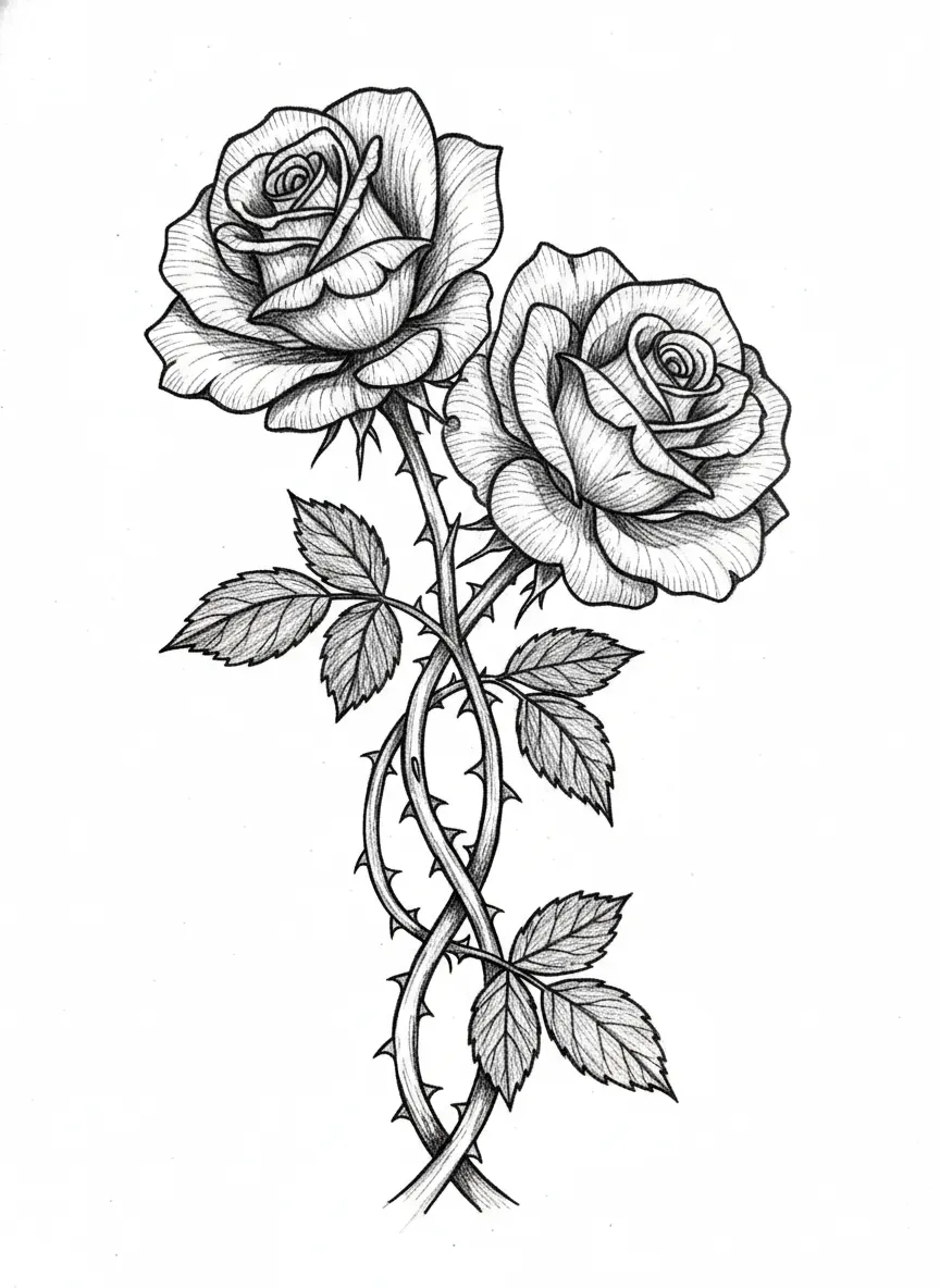 create two intertwined roses