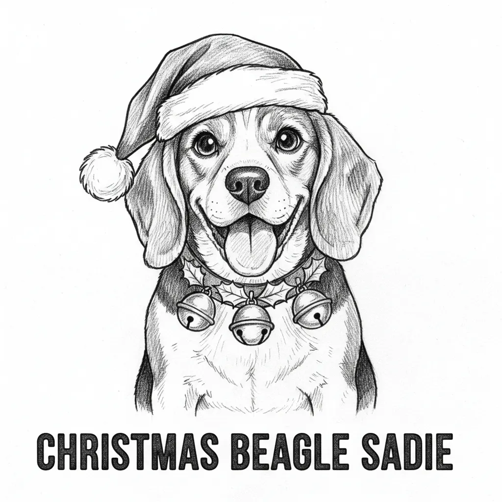 Christmas beagle Sadie