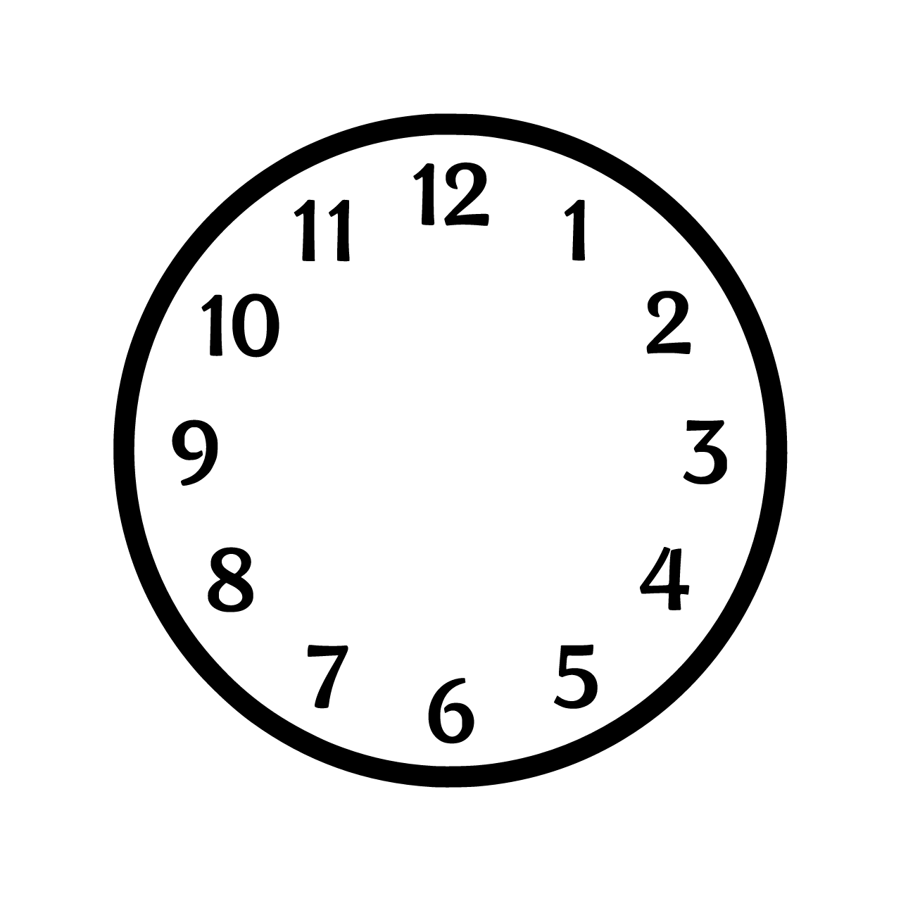 Create a round dial with numbers 1 to 12 in a zen font. dont add the hands to it, just the numbers in a round shape.