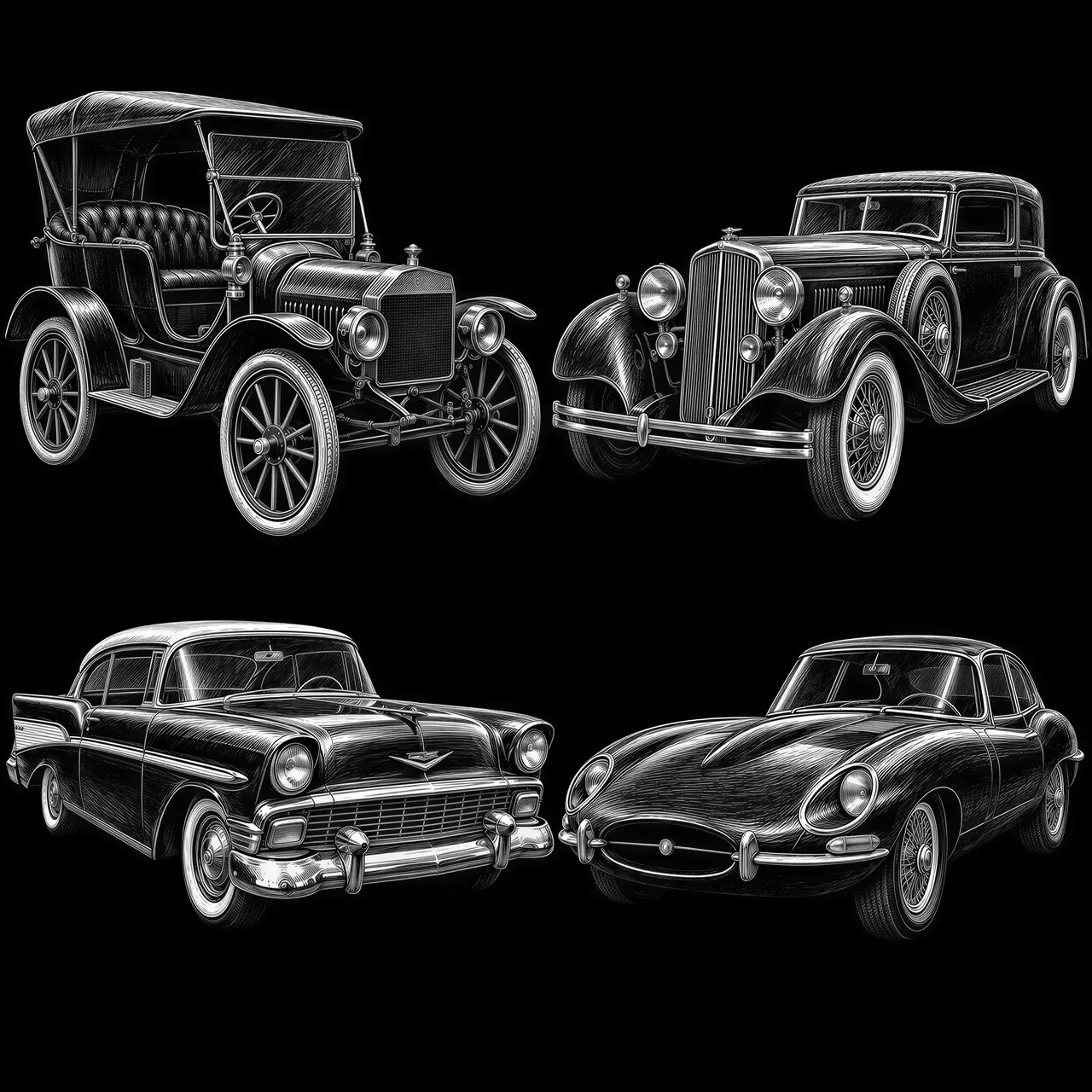 Create a set of 4 different Oldtimers.