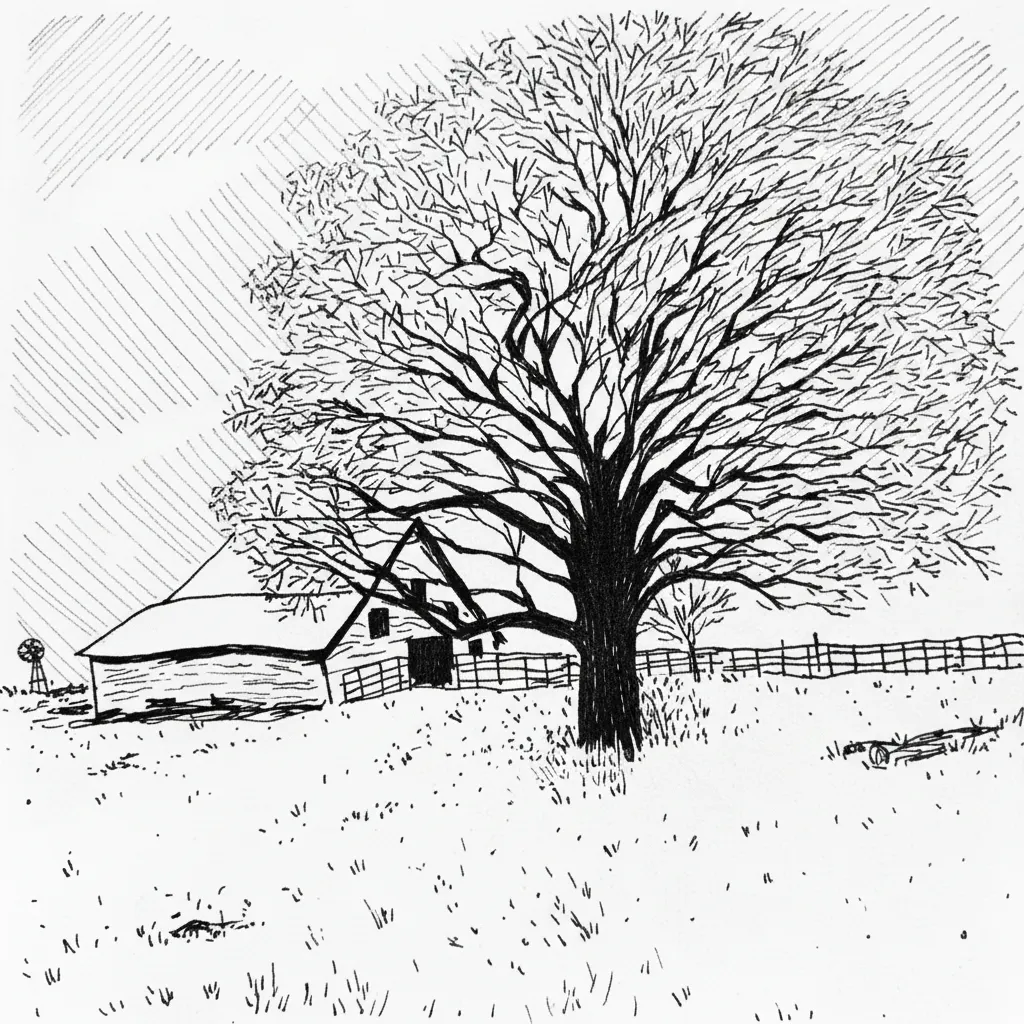 TreeBarn ImagePencilSketch