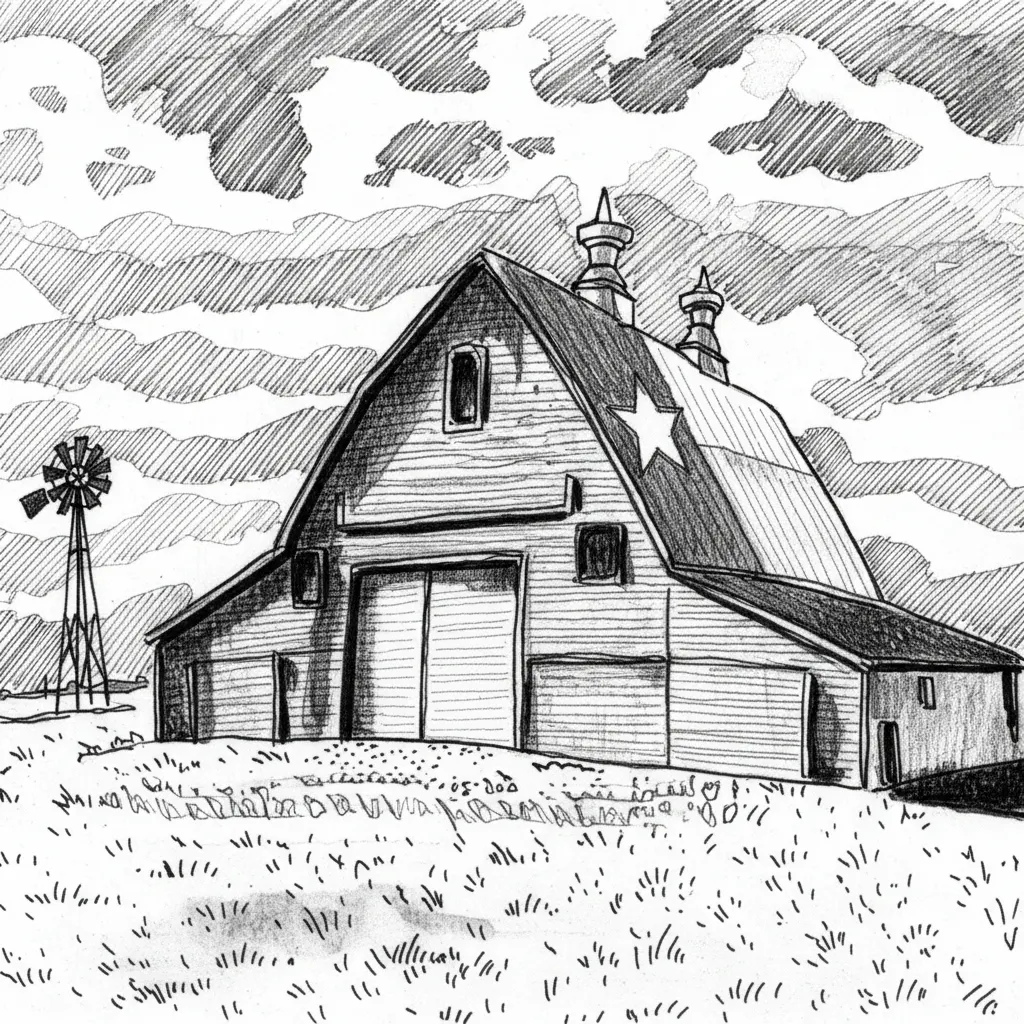 TexasBarn ImagePencilSketch
