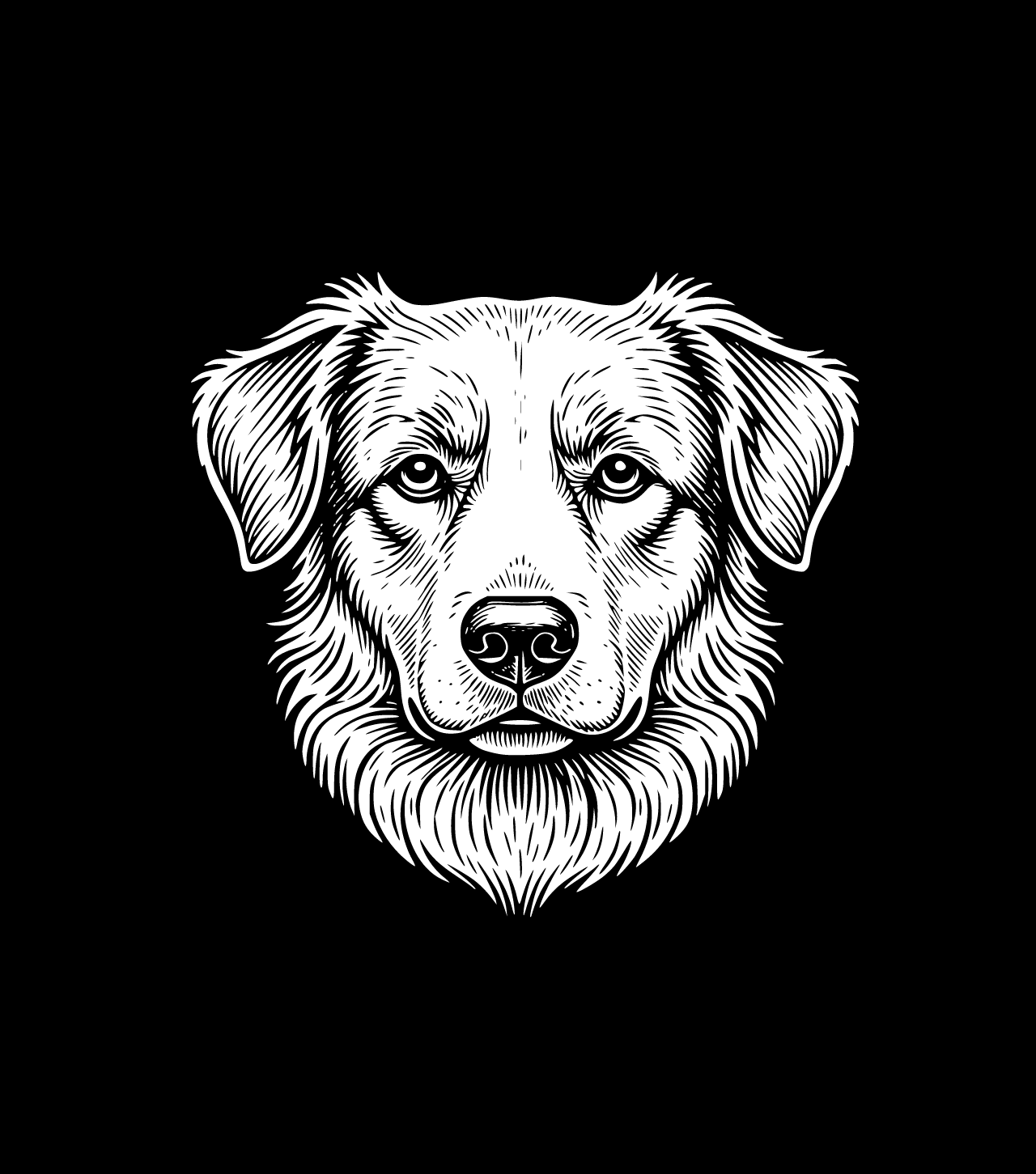 add black background and invert dog