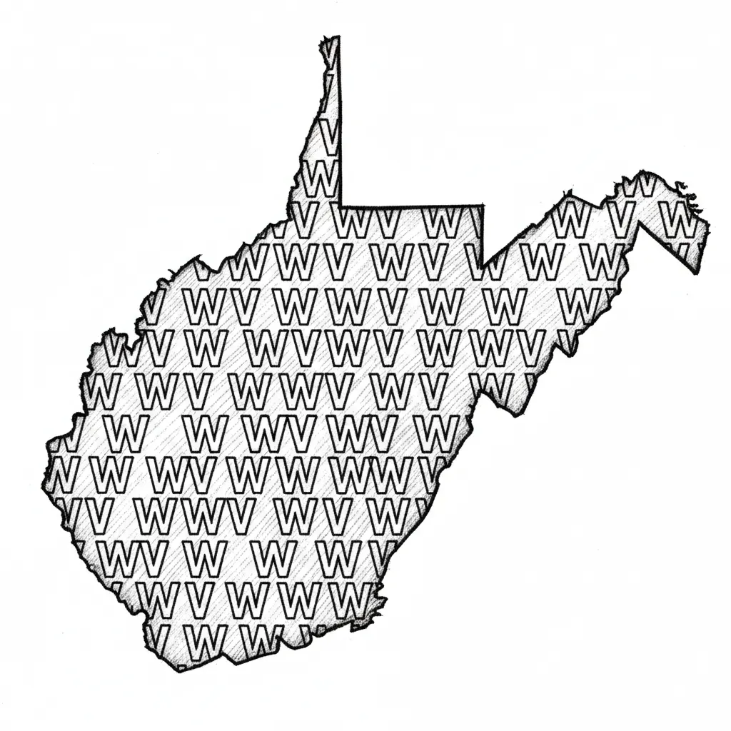 i need it evenli spaced within outline of wv