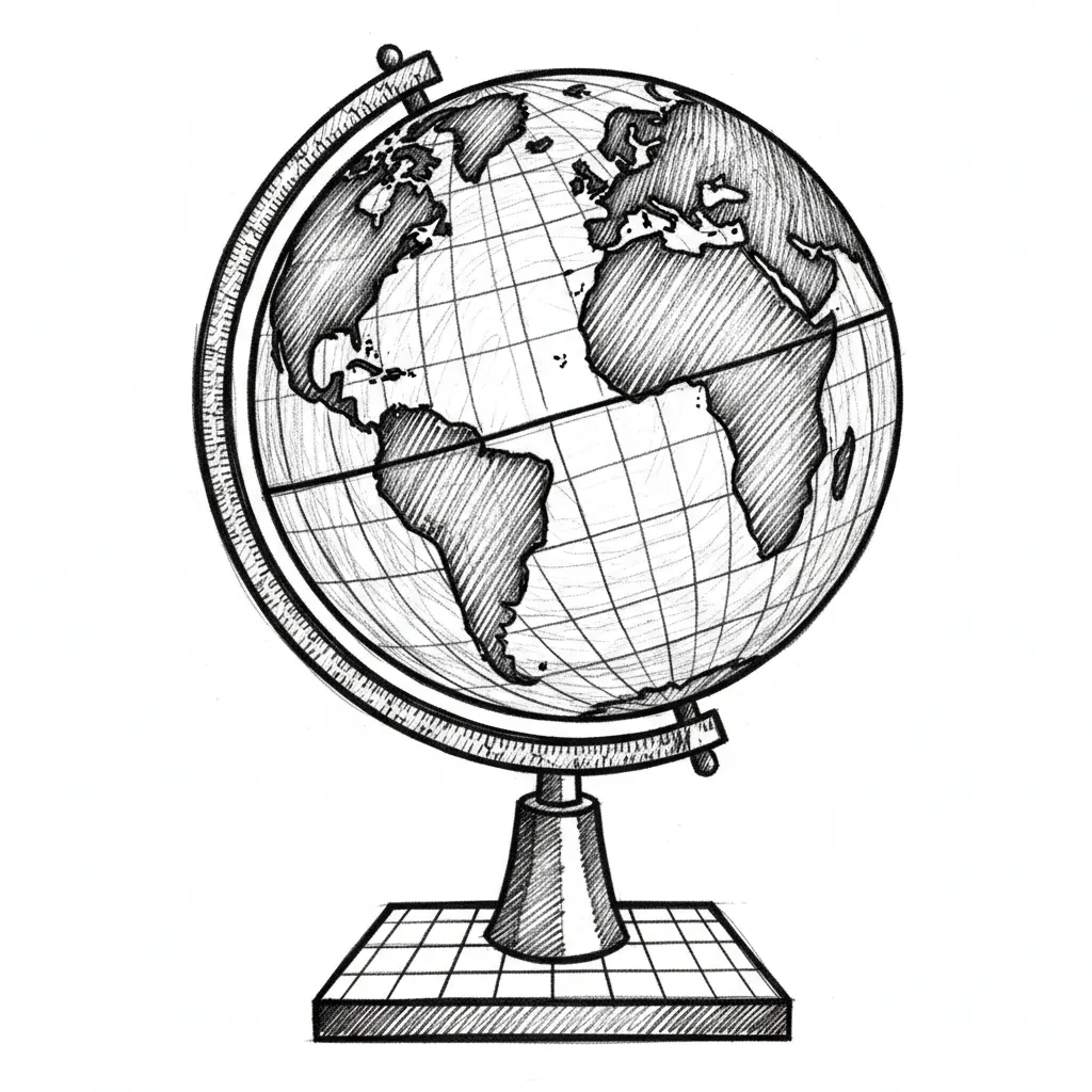 World globe on 1ft x 1 ft