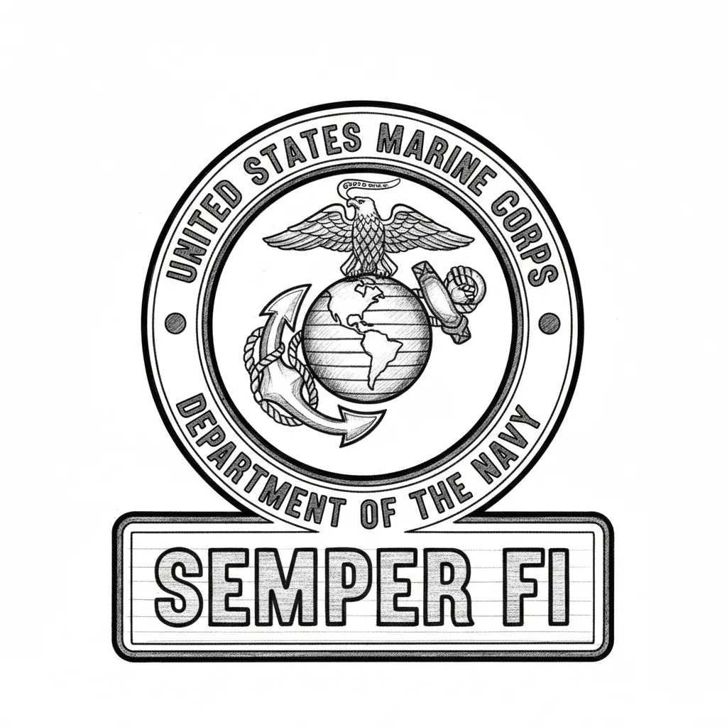 Usmc three layer laser sign