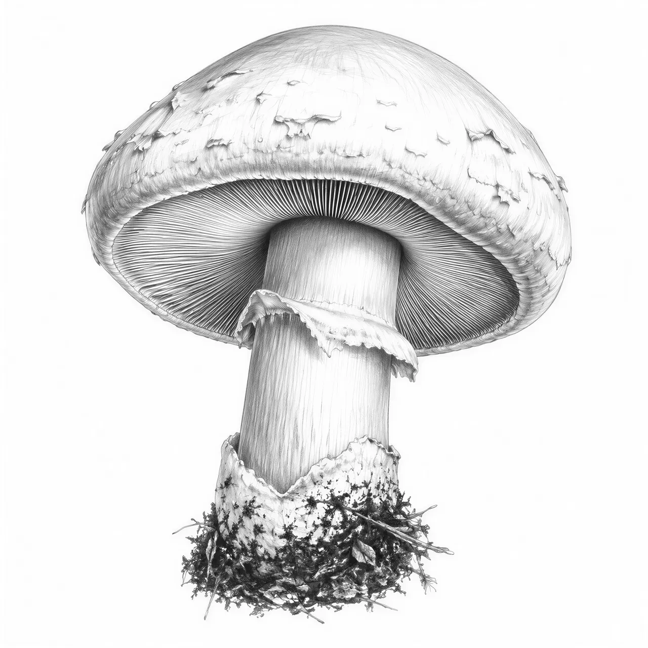 make a detailed mushroom.