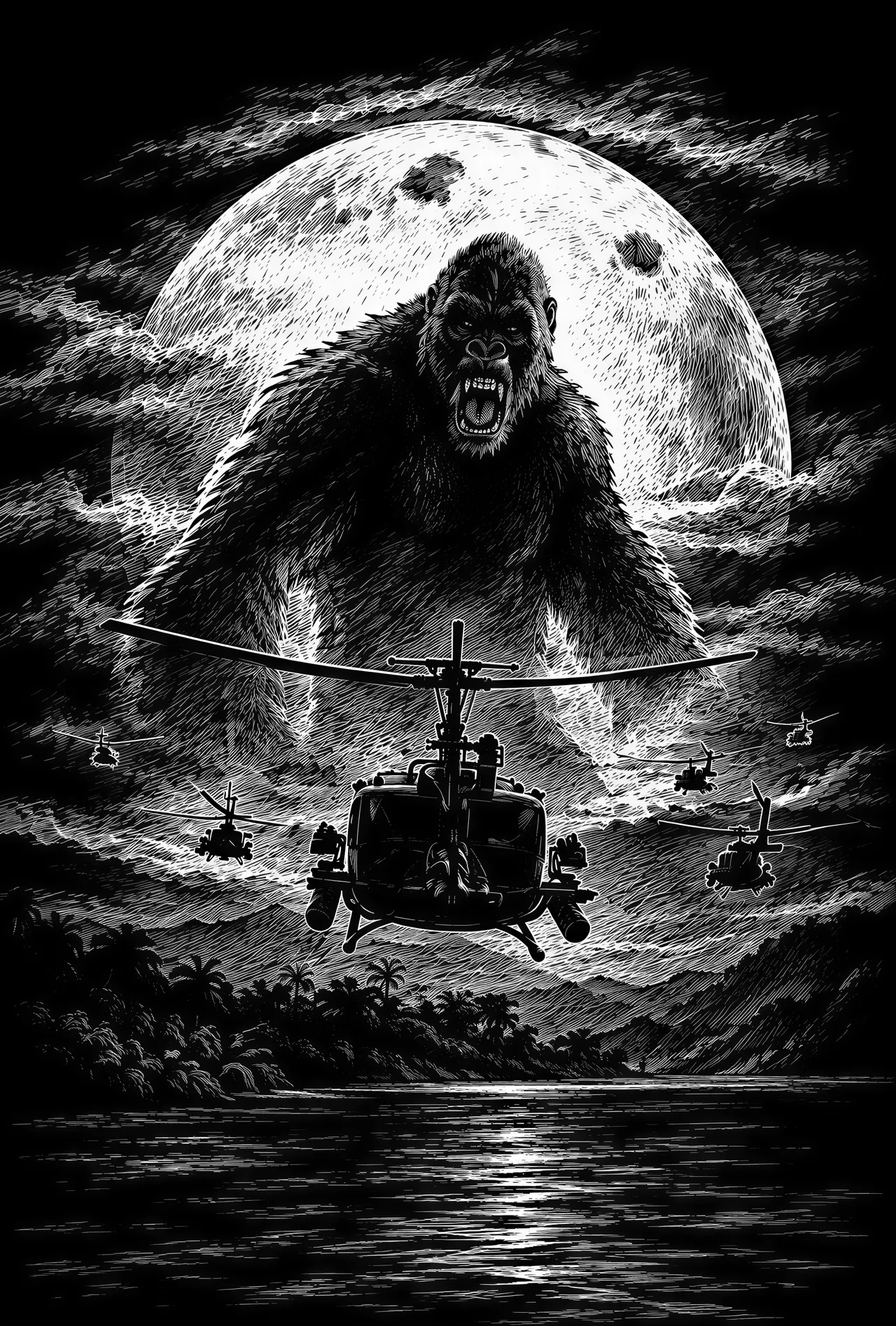 Grafica vettoriale in stile scratchboard