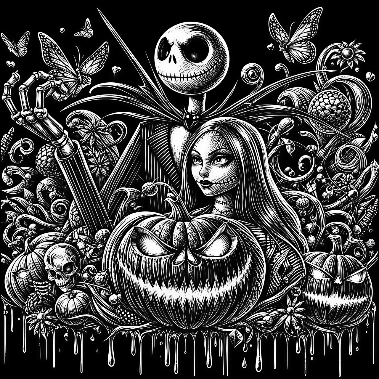 Jack Skellington Sally Pumpkins Halloween Skulls - Téléchargement PNG ...
