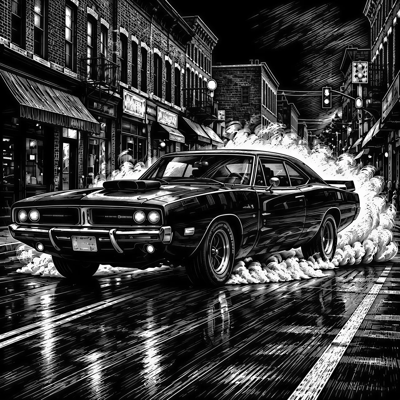 Graphique vectoriel de style scratchboard