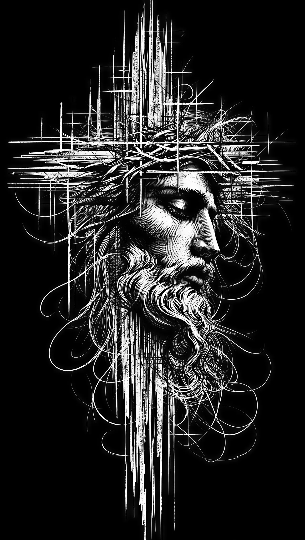 Vectorafbeelding in scratchboard-stijl