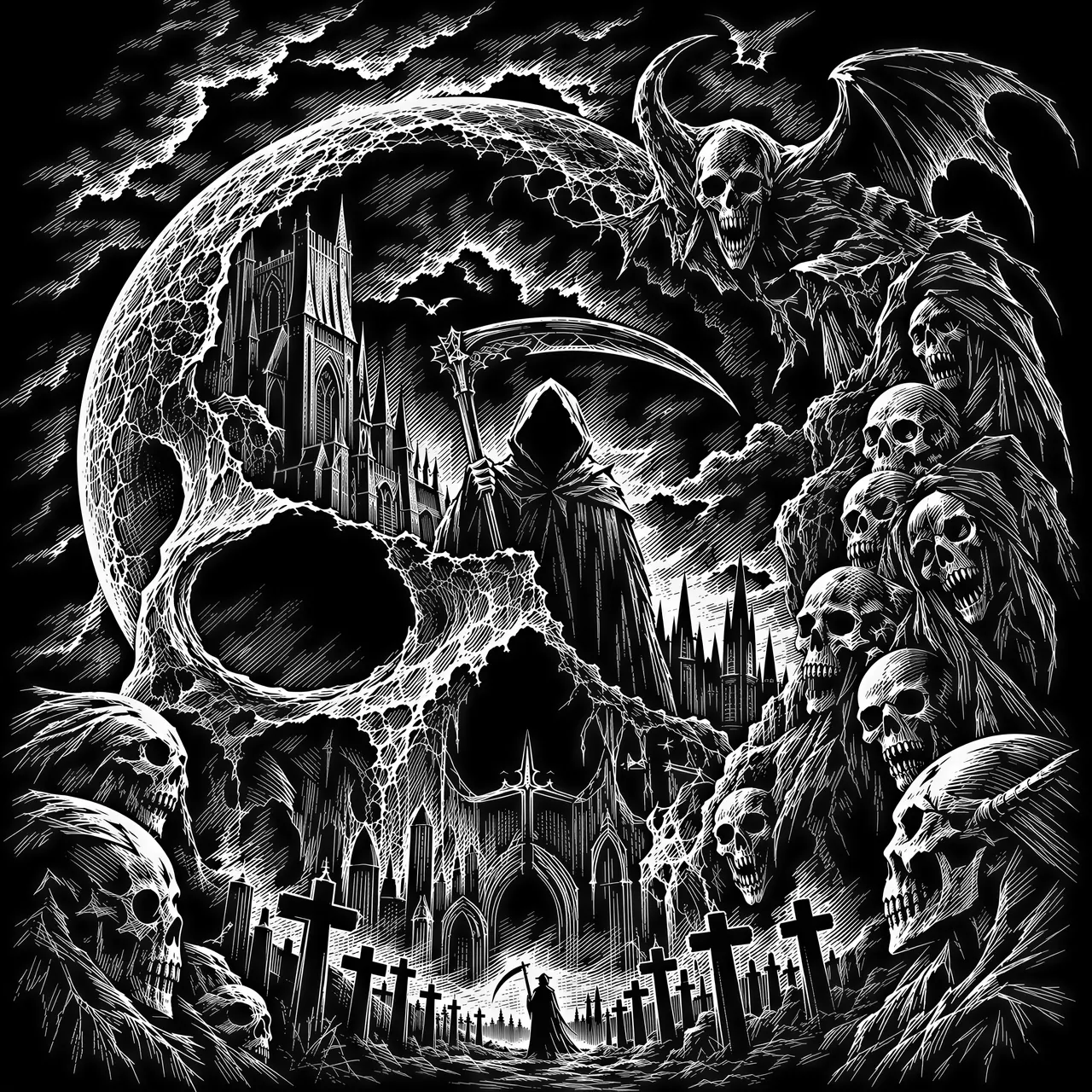 Graphique vectoriel de style scratchboard