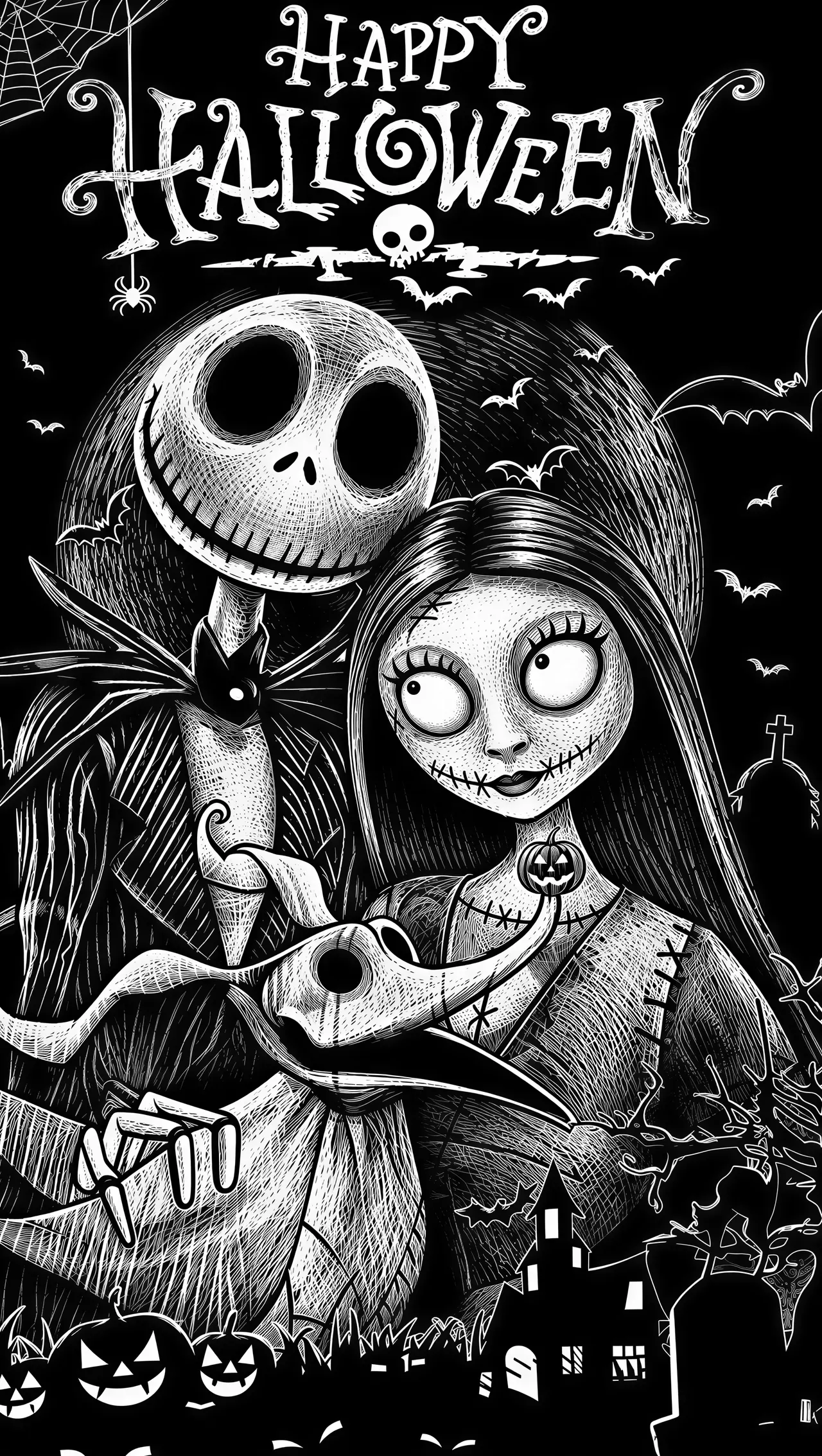 scratchboard style vector graphic