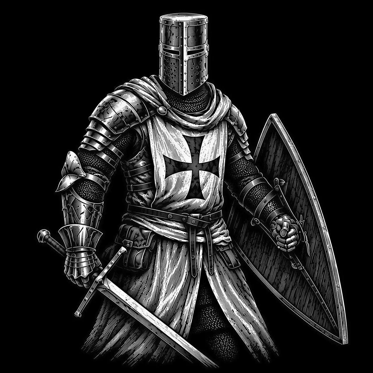 scratchboard style vector graphic