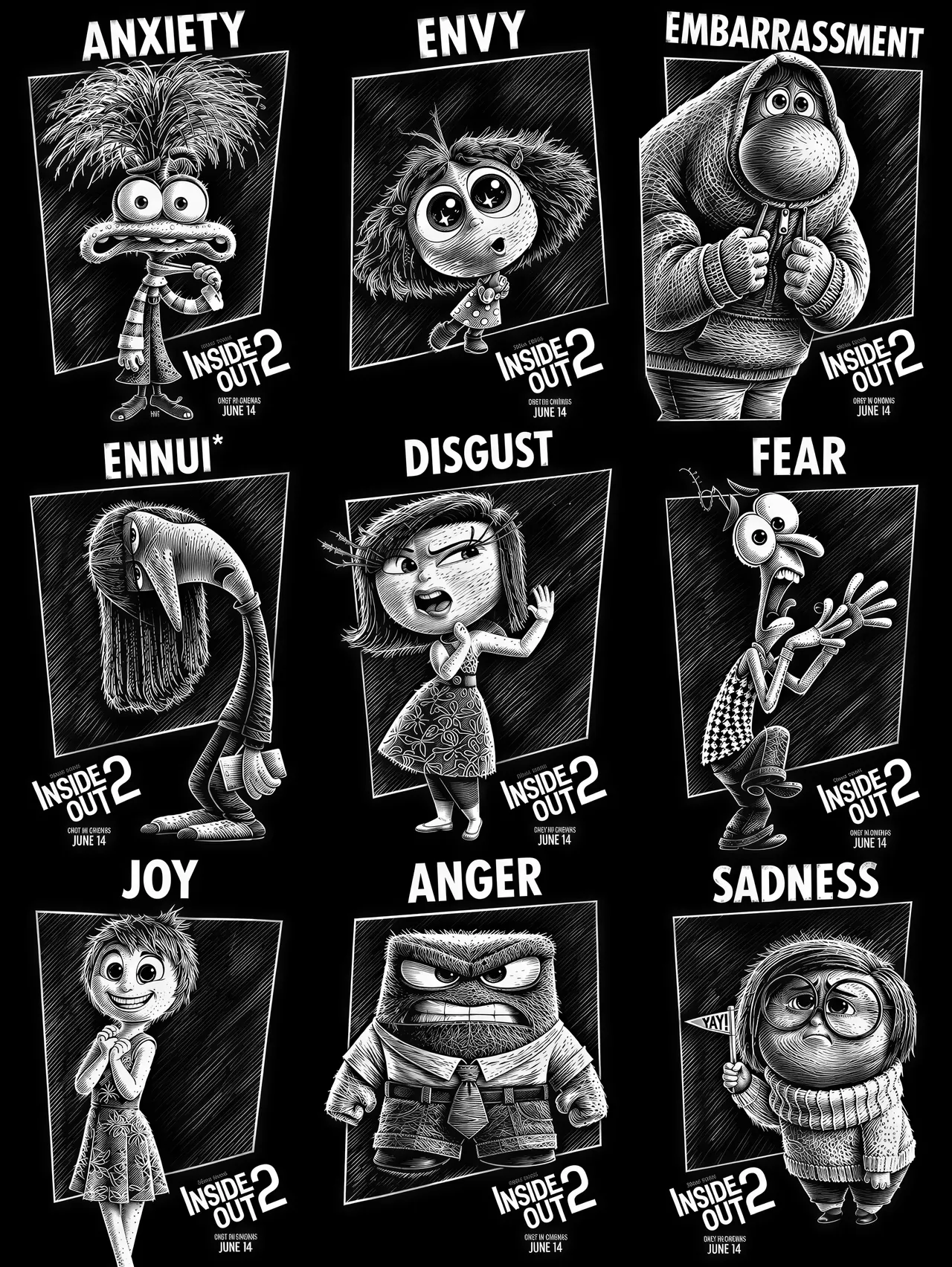 scratchboard style vector graphic