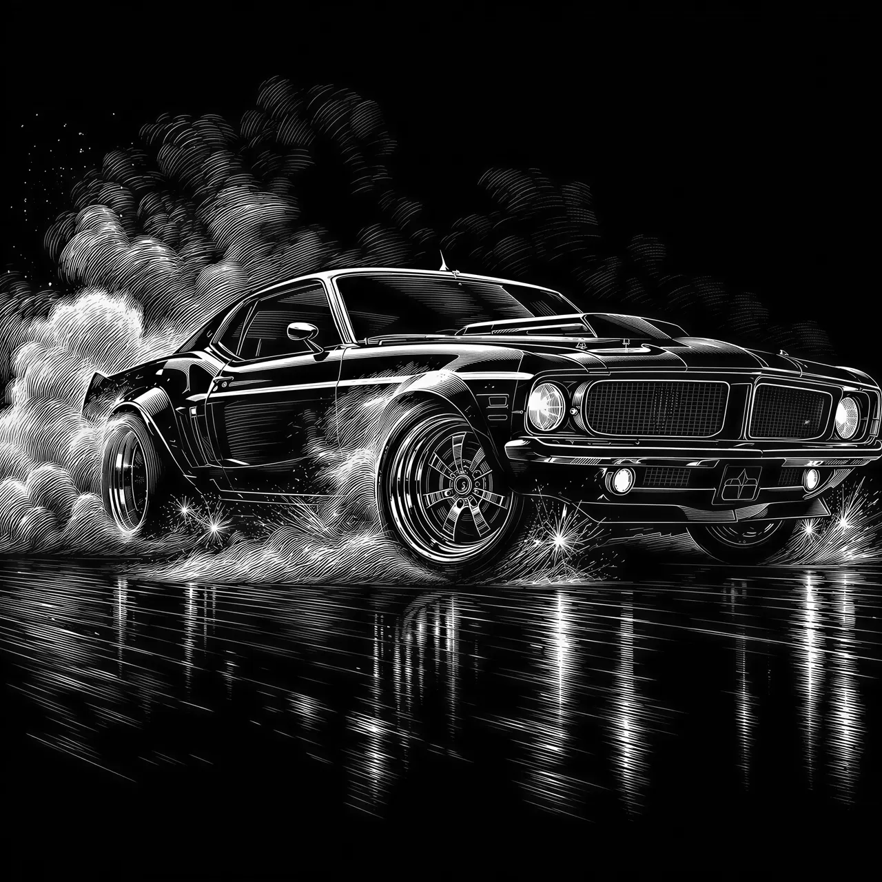 Graphique vectoriel de style scratchboard
