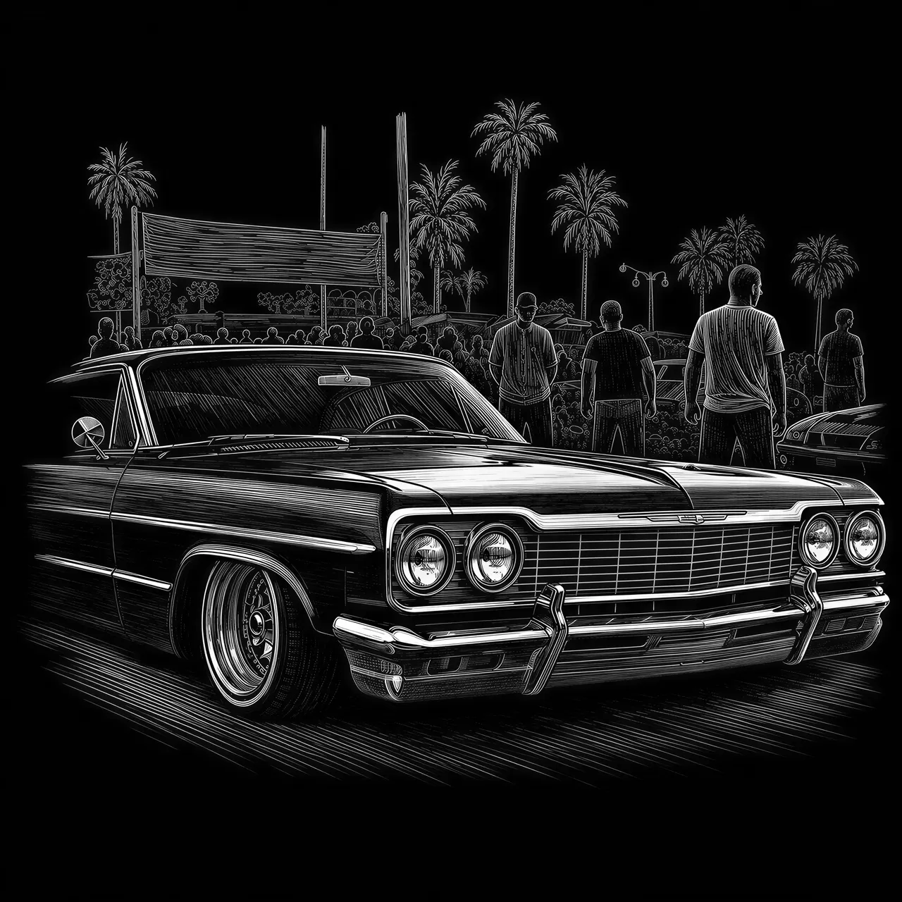 Graphique vectoriel de style scratchboard