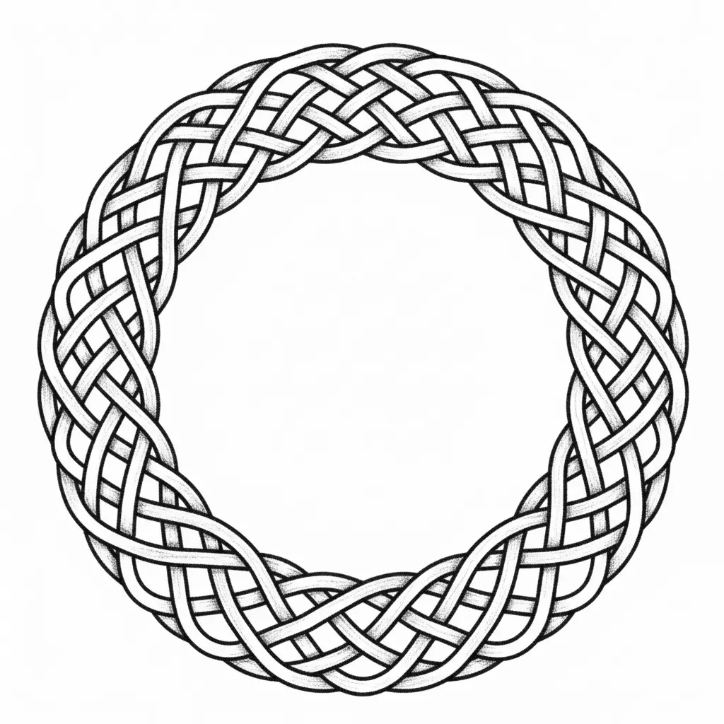 Update White Vector “A clean black-and-white circular Celtic knot ring, broad closed - Free ...