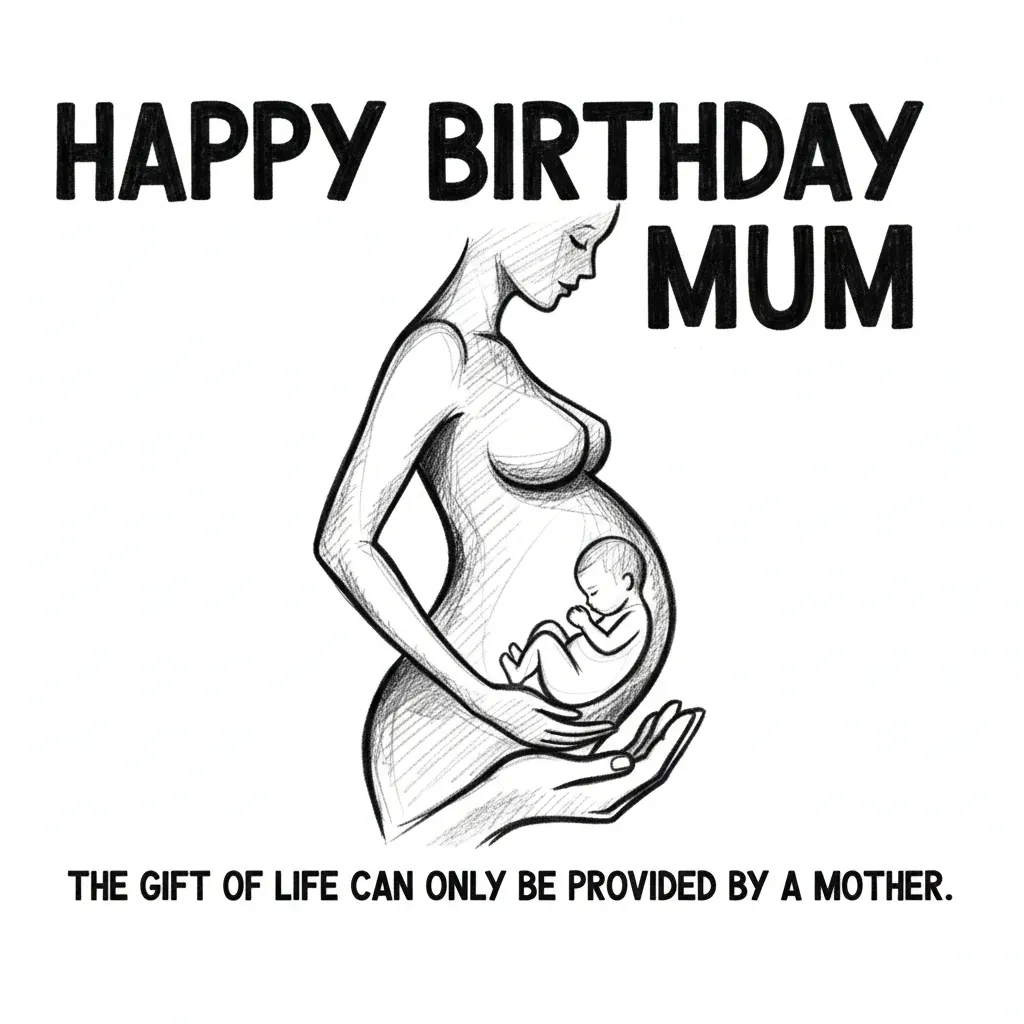 The gift of life can only be provided by a mother. "Happy Birthday Mum"