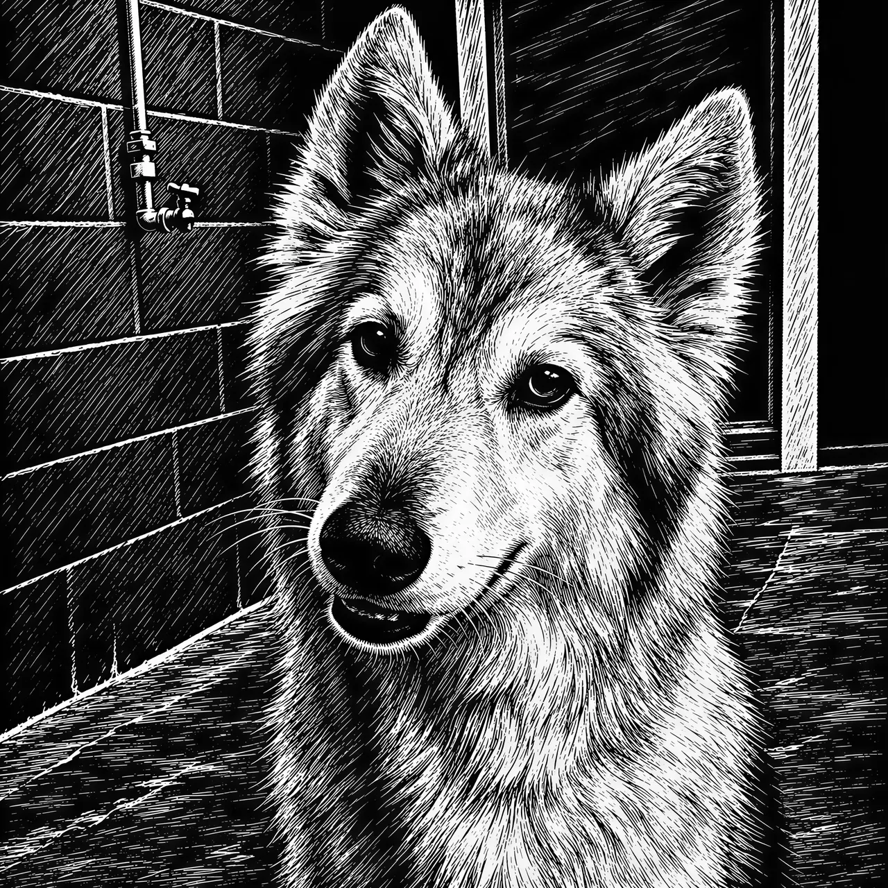 Graphique vectoriel de style scratchboard