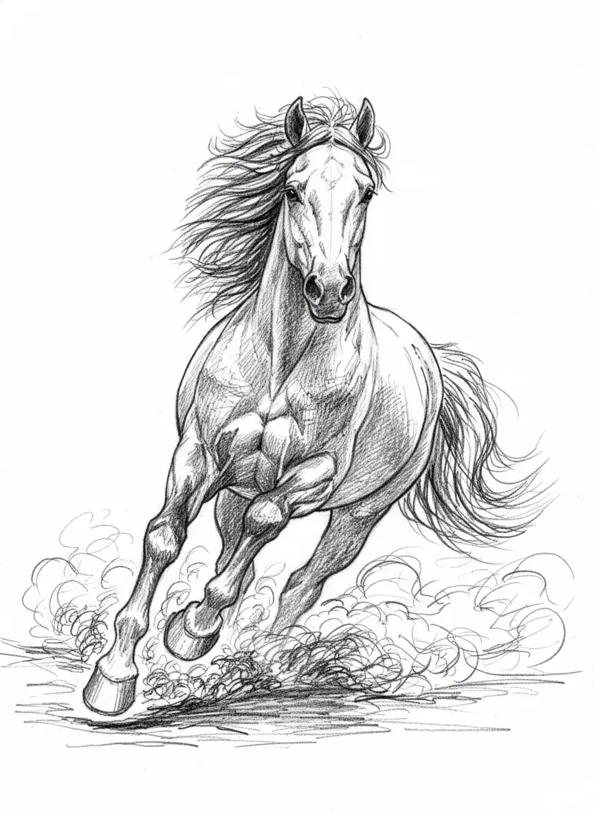 pencil-sketch style vector graphic