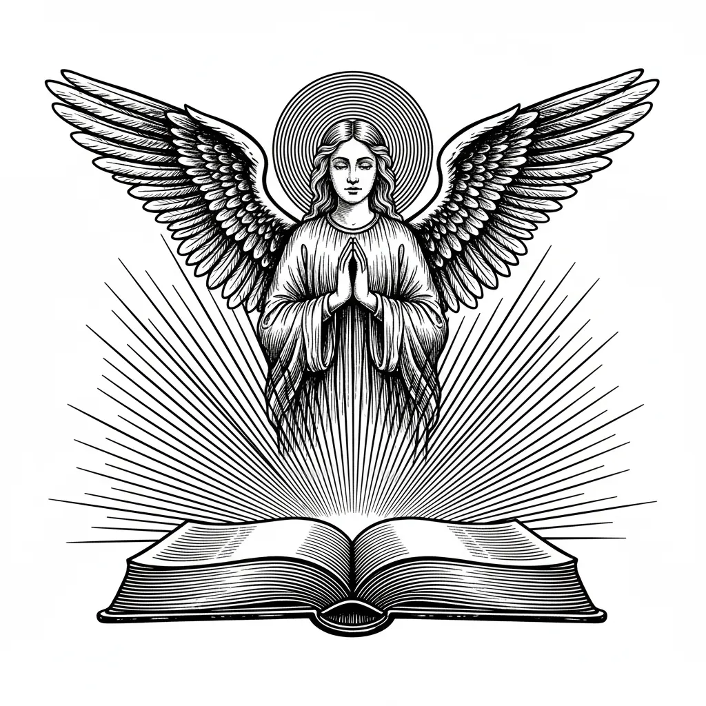 make an angel come out from within a bible