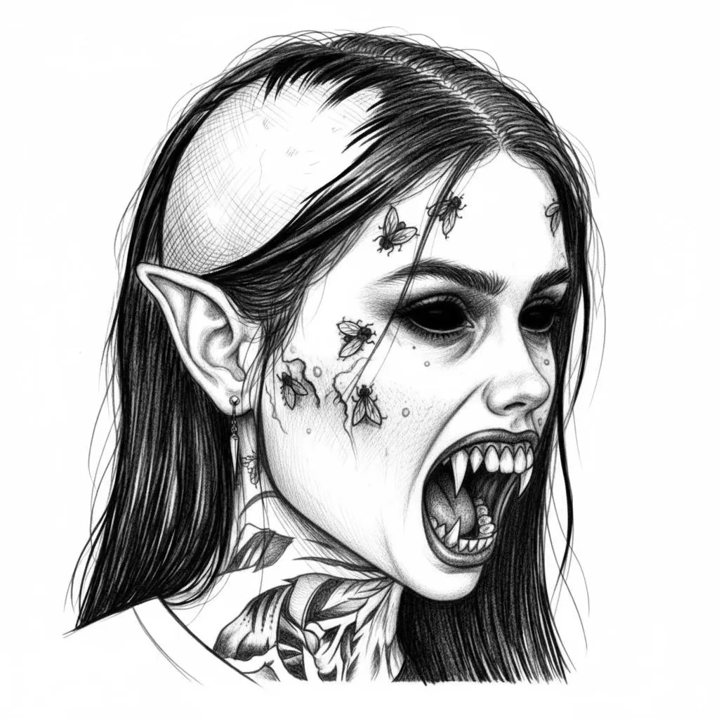 Make the mouth open as if screening