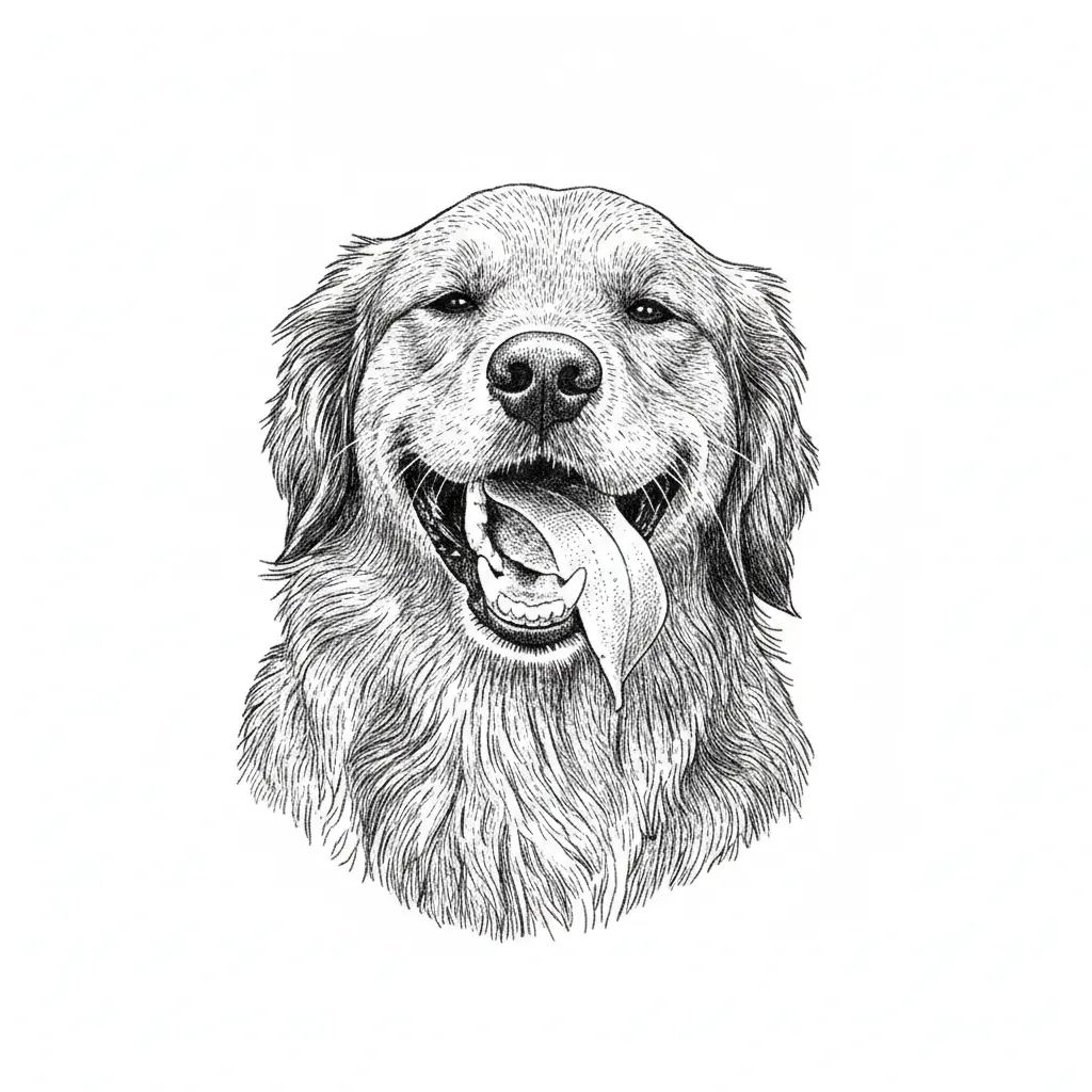 enhance photo, remove background and only keep dogs face, make clear crisp detailed dark lines for laser engraving